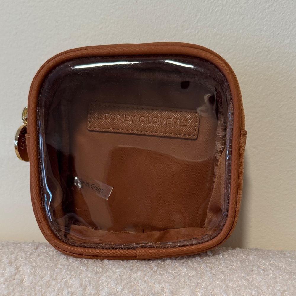Stoney Clover Lane Brown Clear Front Mini Pouch